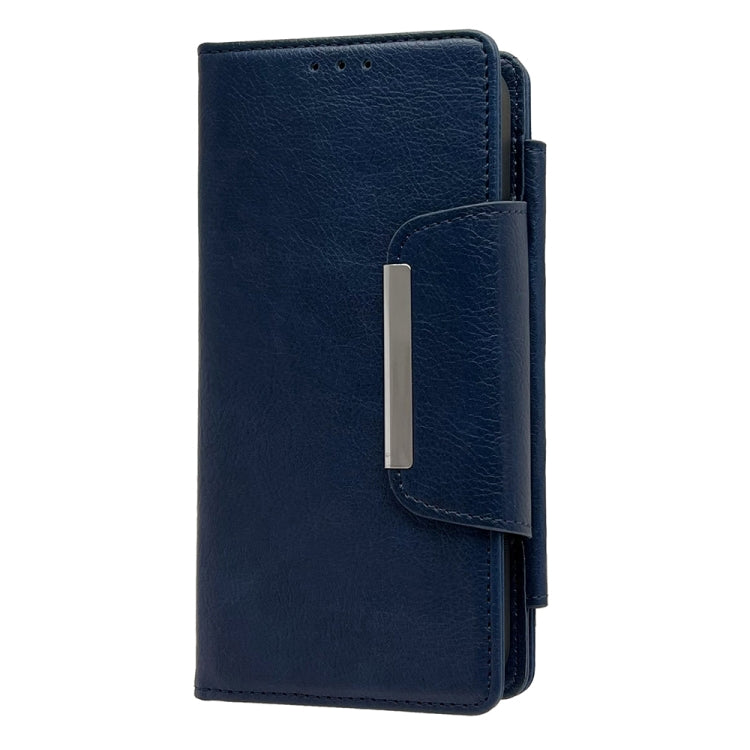 For iPhone 16 Pro Max Multifunctional Seven Cards Wallet Leather Phone Case(Royal Blue)
