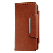 For iPhone 16 Pro Max Multifunctional Seven Cards Wallet Leather Phone Case(Brown)