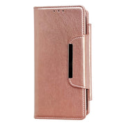 For iPhone 16 Pro Multifunctional Seven Cards Wallet Leather Phone Case(Rose Gold)