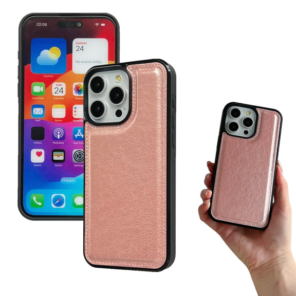 For iPhone 16 Pro Multifunctional Seven Cards Wallet Leather Phone Case(Rose Gold)