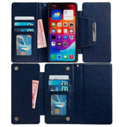 For iPhone 16 Pro Multifunctional Seven Cards Wallet Leather Phone Case(Royal Blue)