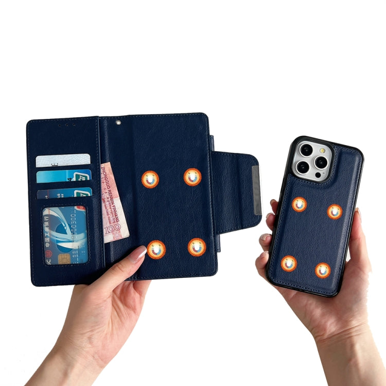 For iPhone 16 Pro Multifunctional Seven Cards Wallet Leather Phone Case(Royal Blue)