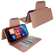 For iPhone 16 Plus Multifunctional 7-Cards Wallet Leather Phone Case(Rose Gold)
