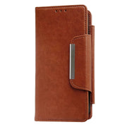 For iPhone 16 Plus Multifunctional 7-Cards Wallet Leather Phone Case(Brown)