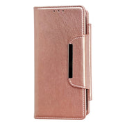 For iPhone 16 Multifunctional 7-Cards Wallet Leather Phone Case(Rose Gold)