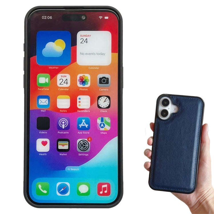 For iPhone 16 Multifunctional 7-Cards Wallet Leather Phone Case(Royal Blue)