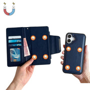 For iPhone 16 Multifunctional 7-Cards Wallet Leather Phone Case(Royal Blue)