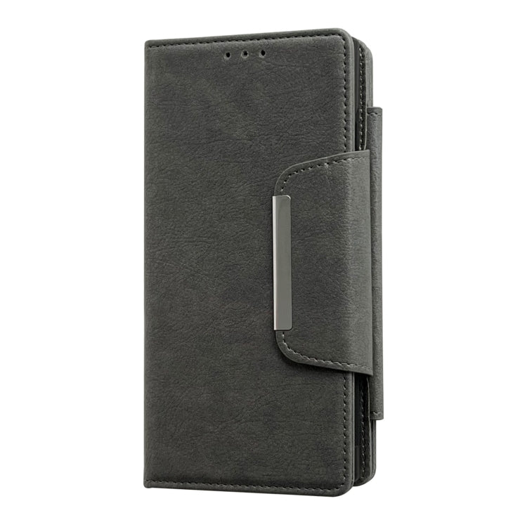 For Samsung Galaxy S24 Ultra 5G Multifunctional 7-Card Wallet Leather Phone Case(Grey)