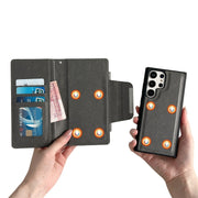 For Samsung Galaxy S24 Ultra 5G Multifunctional 7-Card Wallet Leather Phone Case(Grey)