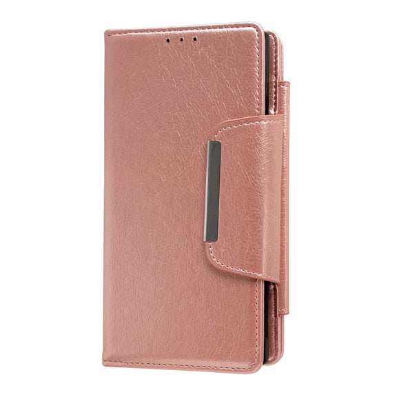 For Samsung Galaxy S24 Ultra 5G Multifunctional 7-Card Wallet Leather Phone Case(Rose Gold)