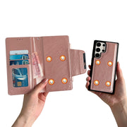 For Samsung Galaxy S24 Ultra 5G Multifunctional 7-Card Wallet Leather Phone Case(Rose Gold)