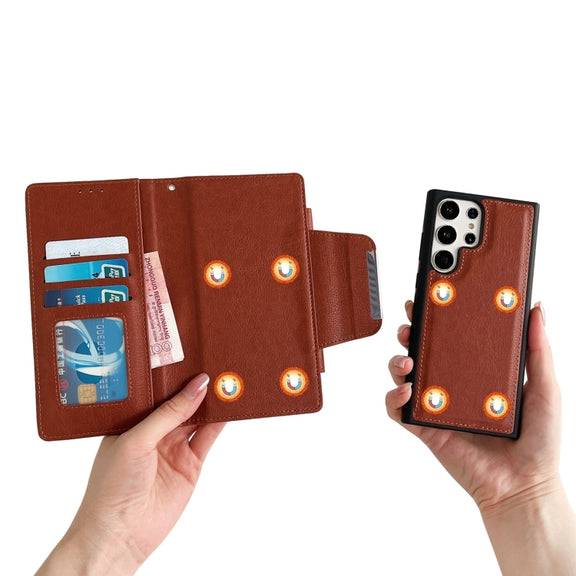 For Samsung Galaxy S24 Ultra 5G Multifunctional 7-Card Wallet Leather Phone Case(Brown)