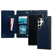 For Samsung Galaxy S24 5G Multifunctional 7-Card Wallet Leather Phone Case(Royal Blue)