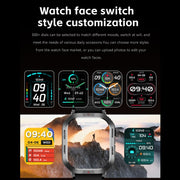 ZW66 2.01 inch BT5.1 Fitness Wellness Smart Watch, Support Bluetooth Call / Sleep / Blood Oxygen / Heart Rate / Blood Pressure Health Monitor(Black)