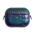 For AirPods Pro 2 Colorful Crocodile Pattern PC Earphone Case with Anti-lost Metal Long Chain(Dark Blue) - For AirPods Pro 2 by PMC Jewellery | Online Shopping South Africa | PMC Jewellery | Buy Now Pay Later Mobicred