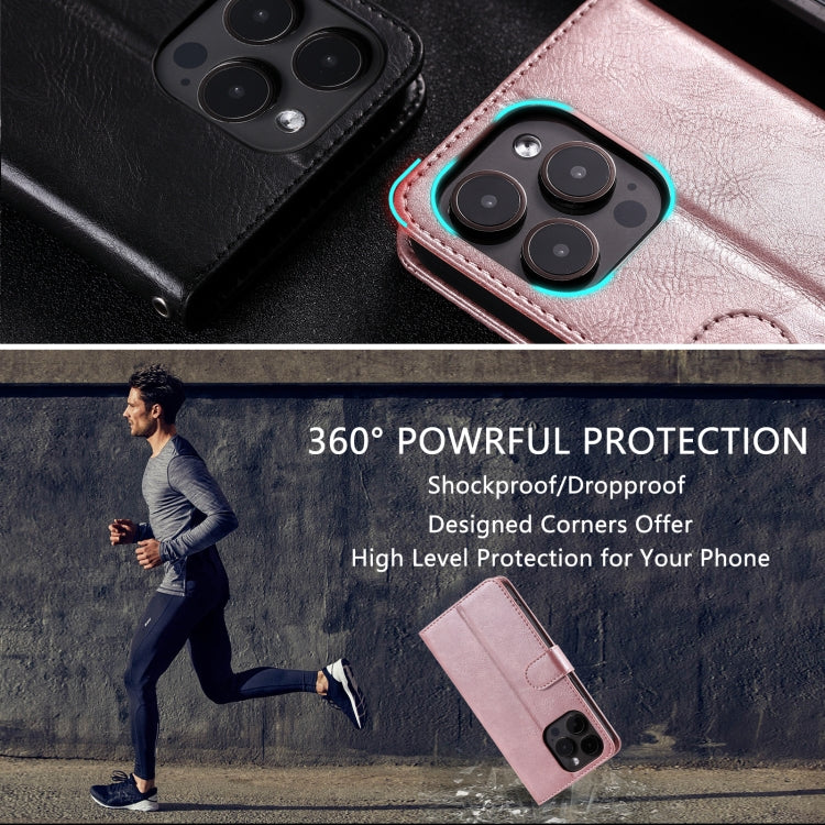 For iPhone 16 Pro Max Simple 6-Card Wallet Leather Phone Case(Rose Gold) - iPhone 16 Pro Max Cases by PMC TechLife | Online Shopping South Africa | PMC TechLife | Buy Now Pay Later Mobicred