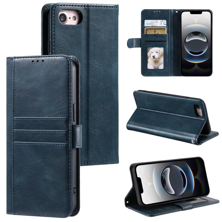 For iPhone 16e Simple 6-Card Wallet Leather Phone Case(Navy Blue) - iPhone 16e Cases by PMC TechLife | Online Shopping South Africa | PMC TechLife | Buy Now Pay Later Mobicred