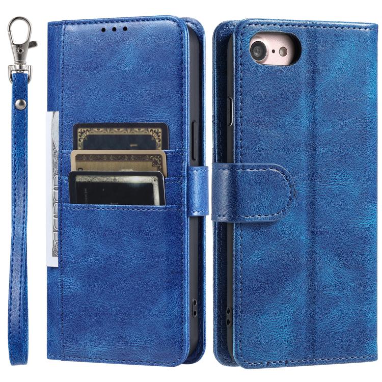 For iPhone 16e Simple 6-Card Wallet Leather Phone Case(Blue) - free shipping - PMC TechLife - Order now!