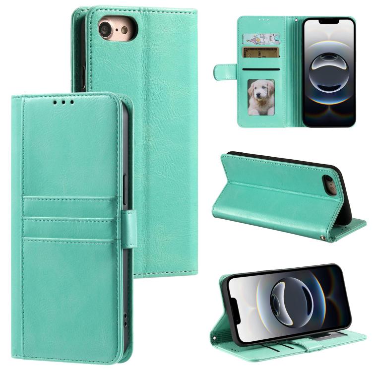 For iPhone 16e Simple 6-Card Wallet Leather Phone Case(Green) - iPhone 16e Cases by PMC TechLife | Online Shopping South Africa | PMC TechLife | Buy Now Pay Later Mobicred