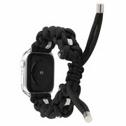 For Apple Watch Ultra 2 49mm Screw Nut Braided Paracord Watch Band(Black)