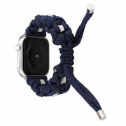 For Apple Watch Ultra 2 49mm Screw Nut Braided Paracord Watch Band(Blue)