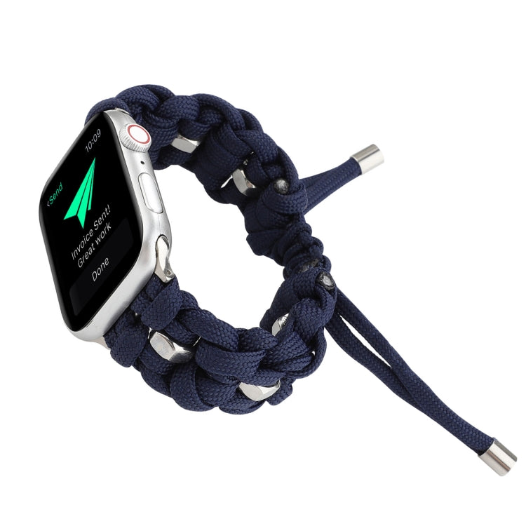For Apple Watch Ultra 2 49mm Screw Nut Braided Paracord Watch Band(Blue) - free shipping - PMC Jewellery - Order now!