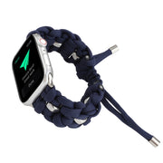 For Apple Watch Ultra 2 49mm Screw Nut Braided Paracord Watch Band(Blue)