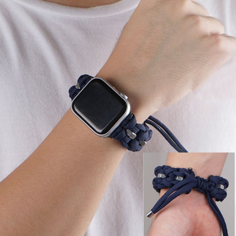 For Apple Watch Ultra 2 49mm Screw Nut Braided Paracord Watch Band(Blue) - free shipping - PMC Jewellery - Order now!