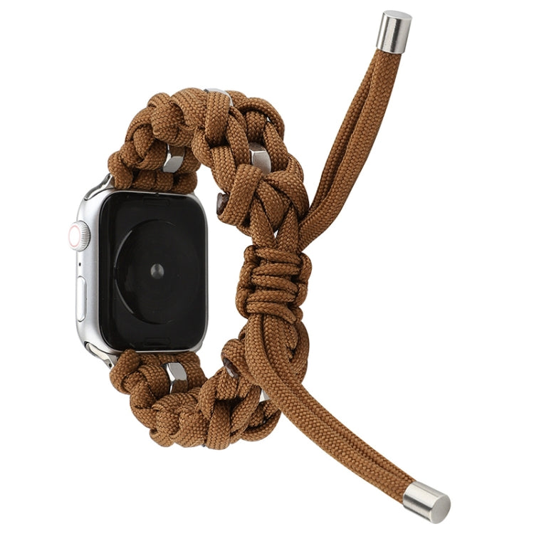 For Apple Watch Ultra 2 49mm Screw Nut Braided Paracord Watch Band(Coffee)