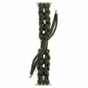 For Apple Watch Ultra 2 49mm Screw Nut Braided Paracord Watch Band(Green)