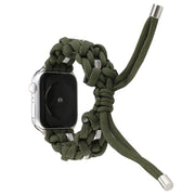 For Apple Watch Ultra 2 49mm Screw Nut Braided Paracord Watch Band(Green)