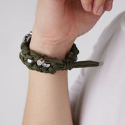For Apple Watch Ultra 2 49mm Screw Nut Braided Paracord Watch Band(Green)