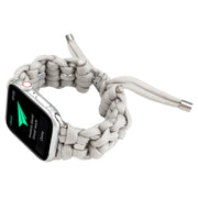 For Apple Watch Ultra 2 49mm Screw Nut Braided Paracord Watch Band(White)