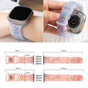 For Apple Watch SE 2023 44mm Jelly Color Dots Liquid Silicone Watch Band(White)