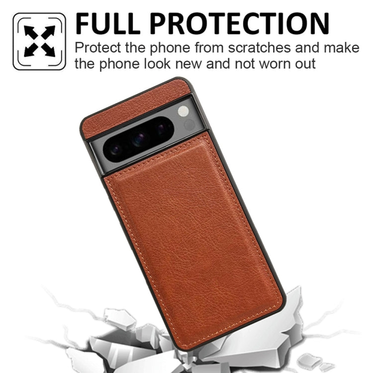 For Google Pixel 9 / Pixel 9 Pro Cowhide Texture Back Cover Phone Case(Brown) - Google Cases by PMC TechLife | Online Shopping South Africa | PMC TechLife | Buy Now Pay Later Mobicred
