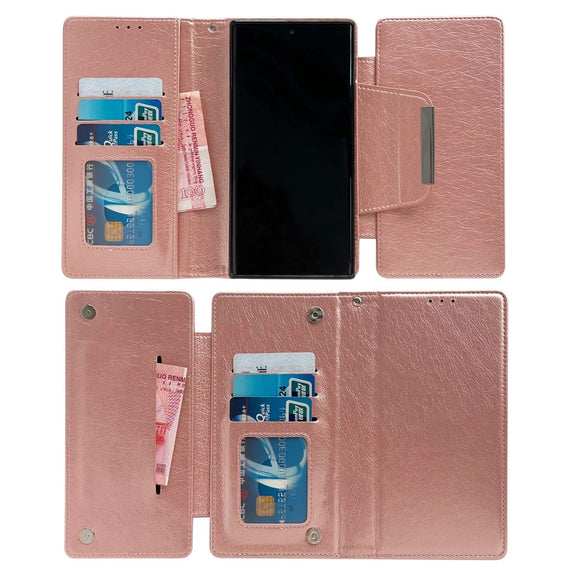 For Google Pixel 9 Pro XL Multifunctional 7-Card Wallet Leather Phone Case(Rose Gold)