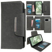For Google Pixel 8a Multifunctional 7-Card Wallet Leather Phone Case(Grey)
