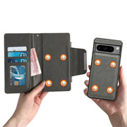 For Google Pixel 8a Multifunctional 7-Card Wallet Leather Phone Case(Grey)