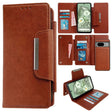 For Google Pixel 8a Multifunctional 7-Card Wallet Leather Phone Case(Brown) - Google Cases by PMC TechLife | Online Shopping South Africa | PMC TechLife | Buy Now Pay Later Mobicred