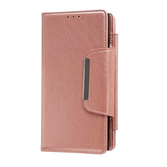 For Google Pixel 8 Pro Multifunctional 7-Card Wallet Leather Phone Case(Rose Gold)