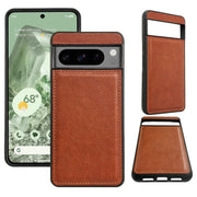 For Google Pixel 8 Multifunctional 7-Card Wallet Leather Phone Case(Brown)