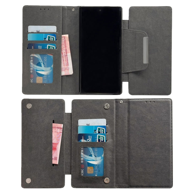 For Google Pixel 7a Multifunctional 7-Card Wallet Leather Phone Case(Grey) - Google Cases by PMC TechLife | Online Shopping South Africa | PMC TechLife | Buy Now Pay Later Mobicred