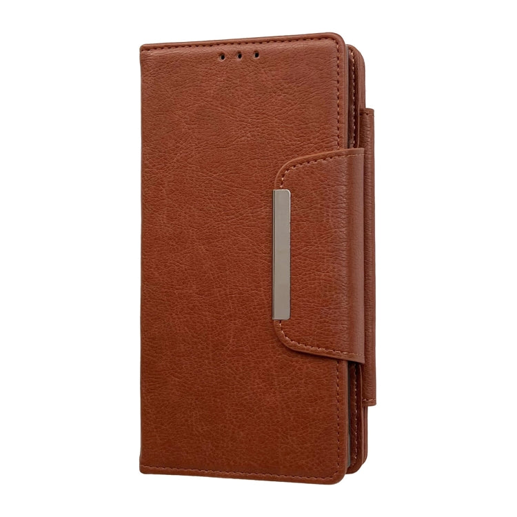 For Google Pixel 6 Pro Multifunctional 7-Card Wallet Leather Phone Case(Brown)