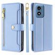 For Motorola Moto G Play 4G 2024 Sheep Texture Cross-body Zipper Wallet Leather Phone Case(Blue) - free shipping - PMC Jewellery - Order now!