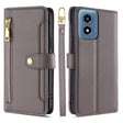 For Motorola Moto G Play 4G 2024 Sheep Texture Cross-body Zipper Wallet Leather Phone Case(Grey) - Motorola Cases by PMC Jewellery | Online Shopping South Africa | PMC Jewellery | Buy Now Pay Later Mobicred