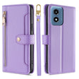 For Motorola Moto G Play 4G 2024 Sheep Texture Cross-body Zipper Wallet Leather Phone Case(Purple) - Motorola Cases by PMC Jewellery | Online Shopping South Africa | PMC Jewellery | Buy Now Pay Later Mobicred