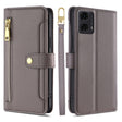 For Motorola Moto G24 4G Sheep Texture Cross-body Zipper Wallet Leather Phone Case(Grey) - Motorola Cases by PMC TechLife | Online Shopping South Africa | PMC TechLife | Buy Now Pay Later Mobicred