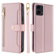 For Motorola Moto G24 4G Sheep Texture Cross-body Zipper Wallet Leather Phone Case(Pink) - free shipping - PMC TechLife - Order now!