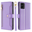 For Motorola Moto G24 4G Sheep Texture Cross-body Zipper Wallet Leather Phone Case(Purple) - Motorola Cases by PMC TechLife | Online Shopping South Africa | PMC TechLife | Buy Now Pay Later Mobicred