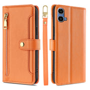For Motorola Moto G34 5G Sheep Texture Cross-body Zipper Wallet Leather Phone Case(Orange)